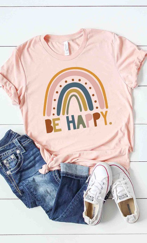 Be Happy rainbow graphic tee PLUS