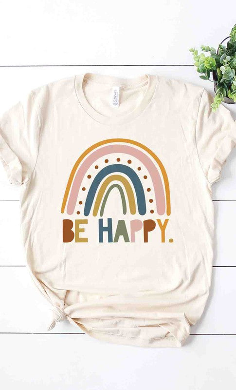 Be Happy rainbow graphic tee PLUS