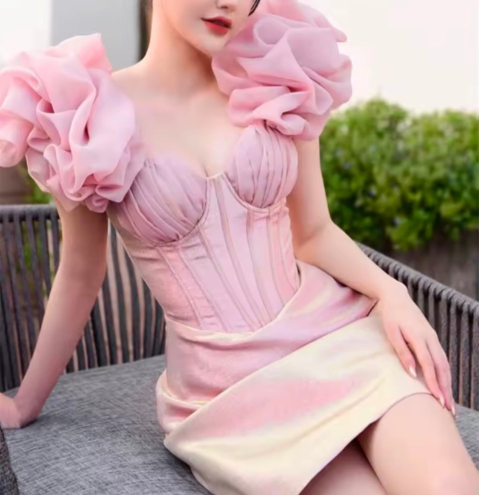 Pink Bustier dress Cocktail Date night