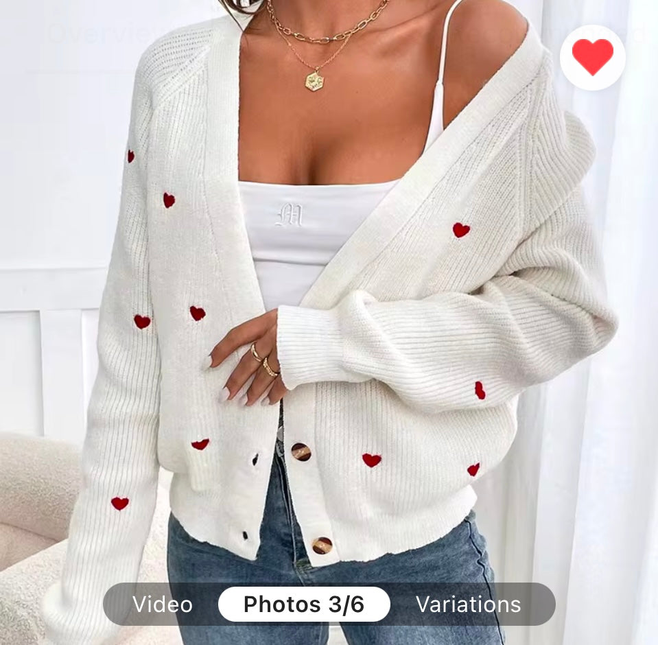 Heart Cardigan Sweater