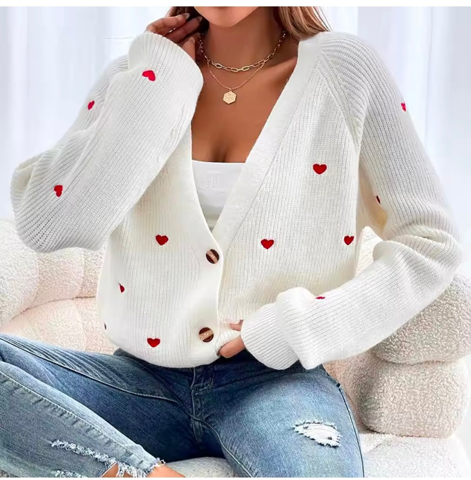 Heart Cardigan Sweater