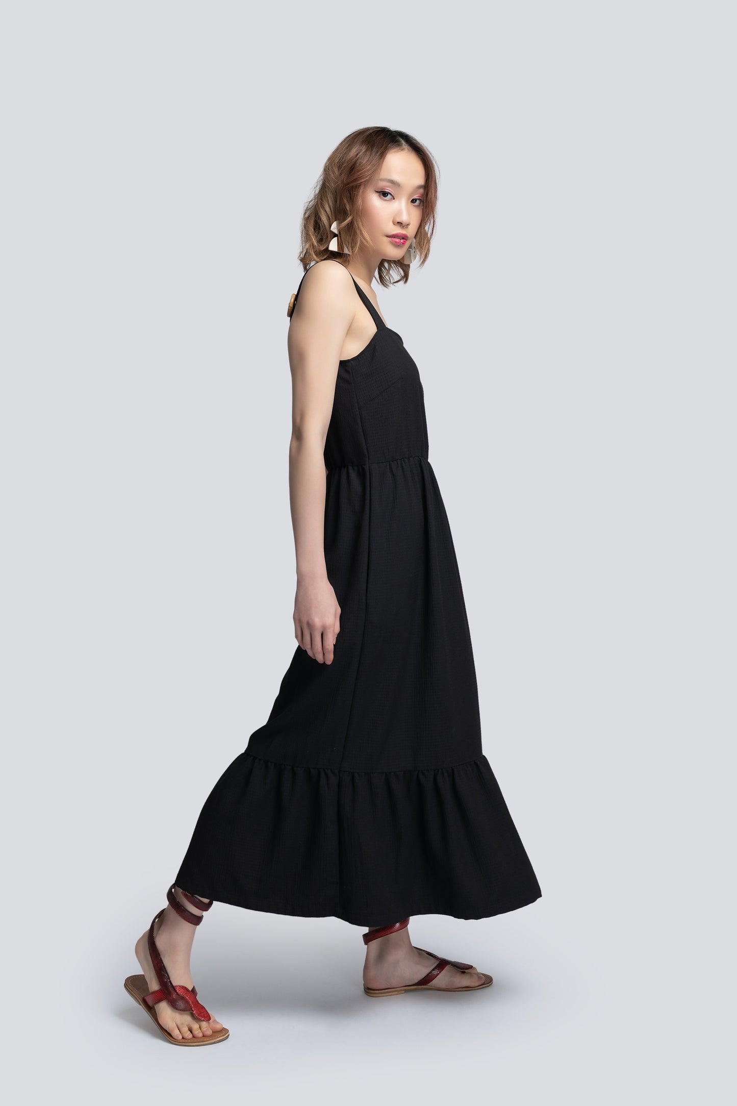 Gabriella Tiered Sundress in Black